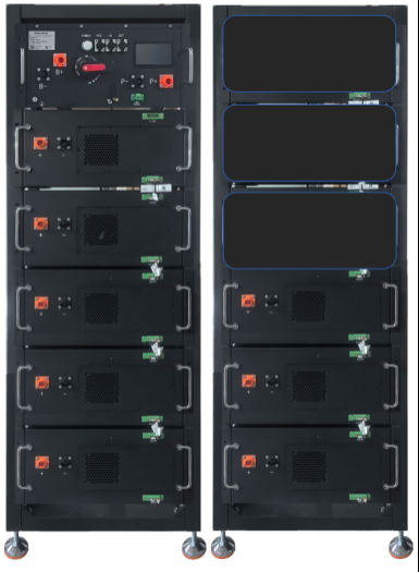 Rack high voltage 128 kWh (high voltage box+8 16 kWh battery modules)