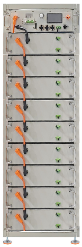 Rack high voltage 46 kWh (1 high voltage box+9 5-kWh battery modules)
